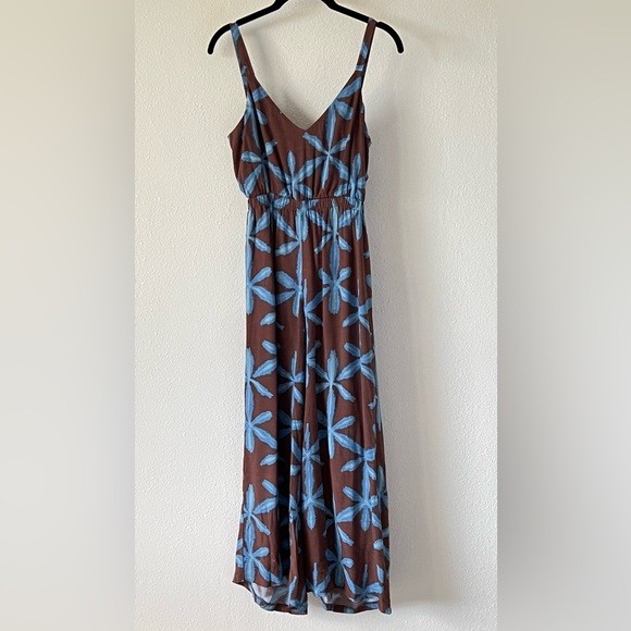Ann Taylor LOFT Beach Tie Back Jumpsuit Star Tie Dye Wrap Wide Leg Jumpsuit XS - Picture 5 of 12